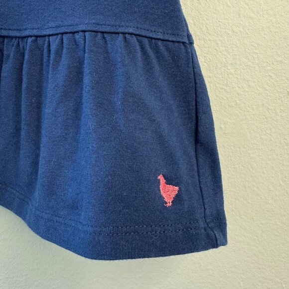 PINK CHICKEN Ruffle Sleeve Peplum Top Girls 7 Navy Blue Organic Cotton Flutter - Picture 4 of 5